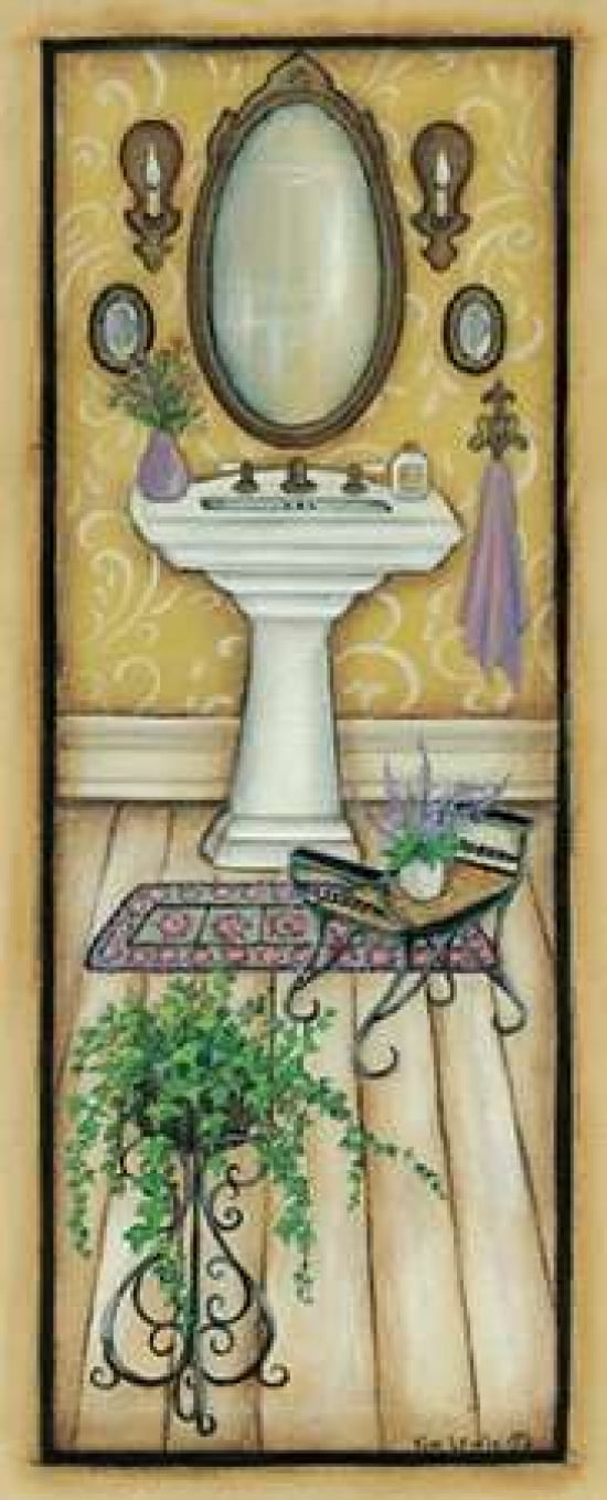 Purple Sink Canvas Art - Kim Lewis (24 x 48)