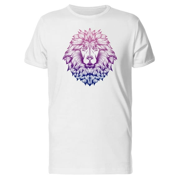 Purple Sketch Of A Lion Head T-Shirt Men -Image by Shutterstock, Male x-Large