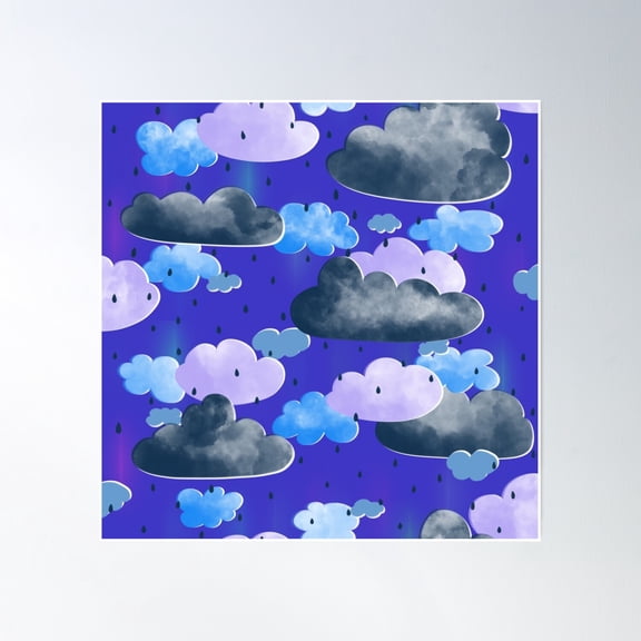 Purple Sky Poster Wall Art, Modern Wall Decor, 16x16 UNFRAMED