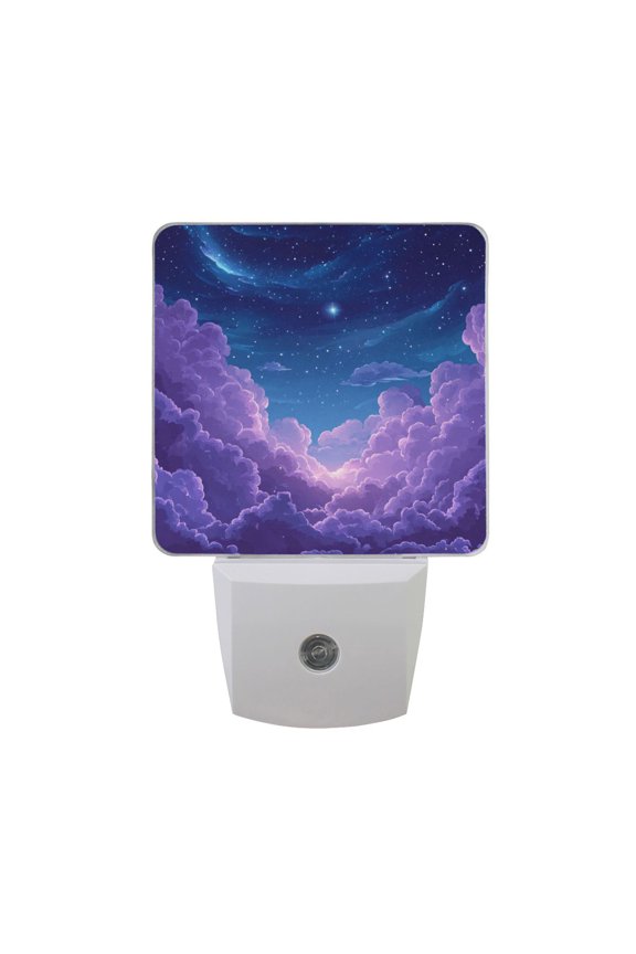 Purple Sky Stars LED Night Light with Smart Sensor Plug Into Wall Dusk to Dawn 2 packs