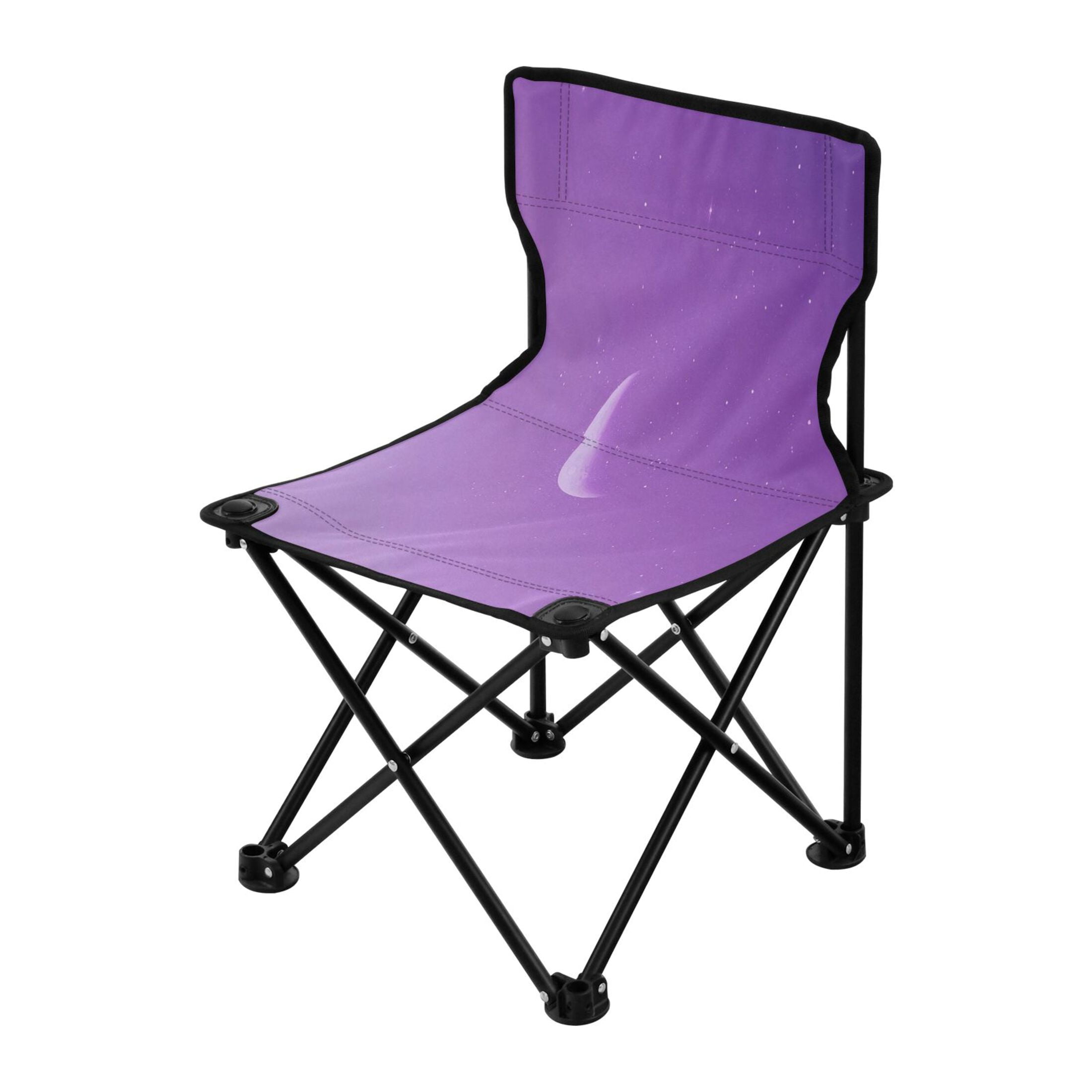 Purple Sky and Moon Kids Camping Chairs Folding Chair for Children 14.5x14.5in 600D Oxford Fabric 220lb Capacity