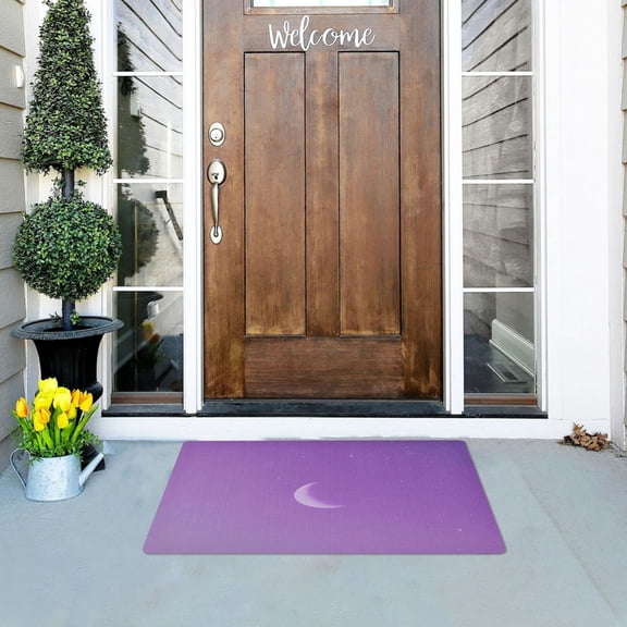 Purple Sky and Moon Versatile Absorbent Door Mat, Non-Slip, Easy to Clean 32''x20''