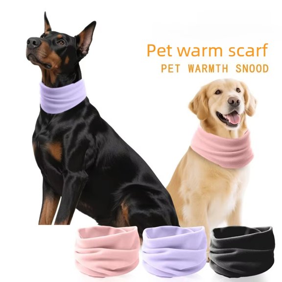 Purple Small Size Dog Neck Warmer Scarf, Cozy Pet SnoodforDogs Cats, Winter Neck GaiterforShort Haired Large Breeds, Warm Decorative Pet Neck WrapforOutdoor Walking