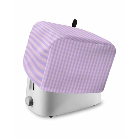 Purple Small Toaster Cover 2 Slice, Kitchen Appliance Covers, Geometric Vertical Striped Solid Rainbow Toaster Oven Cover with Loop, Bread Machine Cover Polyester Dust Cover Protection