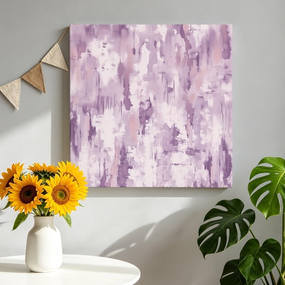 Purple Smudge Canvas Wall Art for Living Room, Abstract Retro Poster Print Painting for Bedroom Office Home Decoration Wall Pictures Prepare To Hang 8"x8"