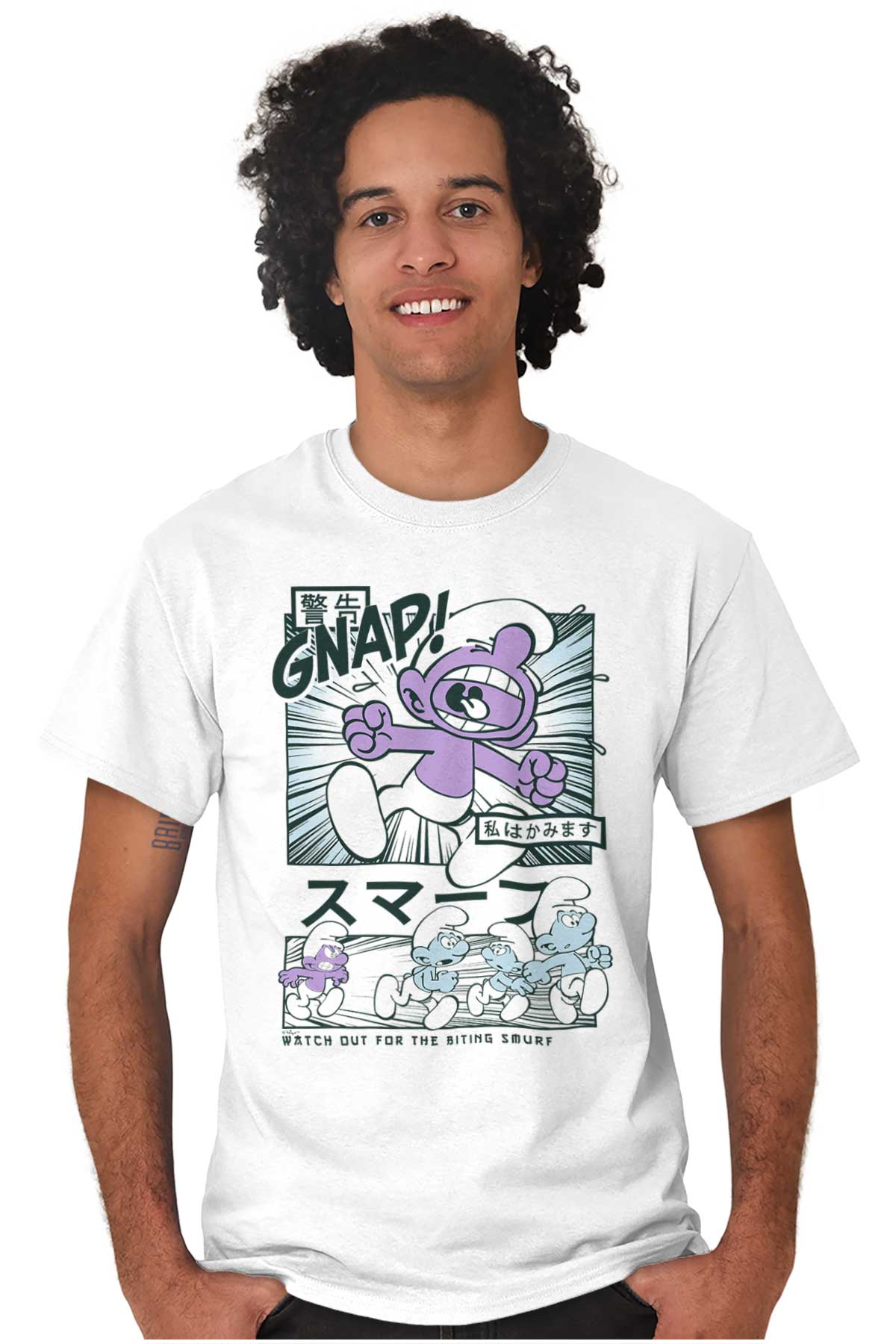 Purple Smurfs GNAP Manga Cartoon Men's Graphic T Shirt Tees Brisco