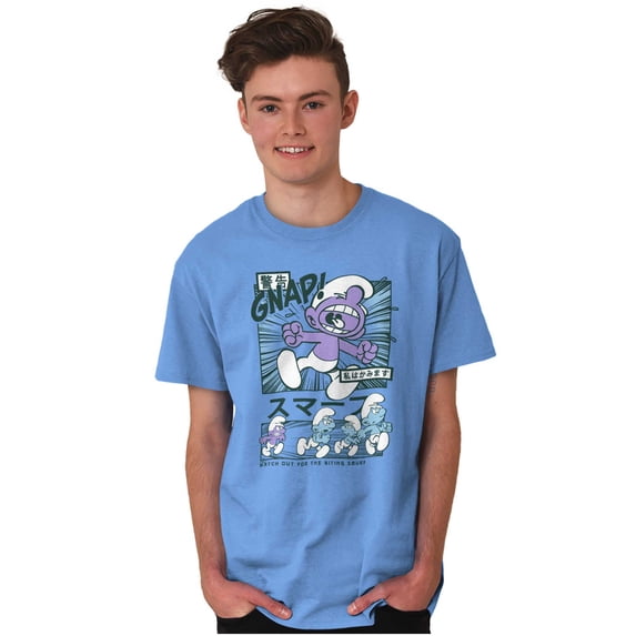Purple Smurfs GNAP Manga Cartoon Men's Graphic T Shirt Tees Brisco Brands 5X