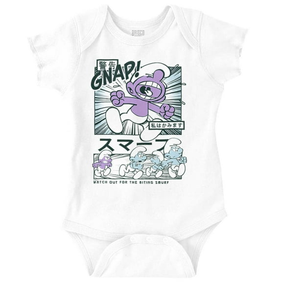 Purple Smurfs GNAP Manga Cartoon Romper Boys or Girls Infant Baby Brisco Brands 18M