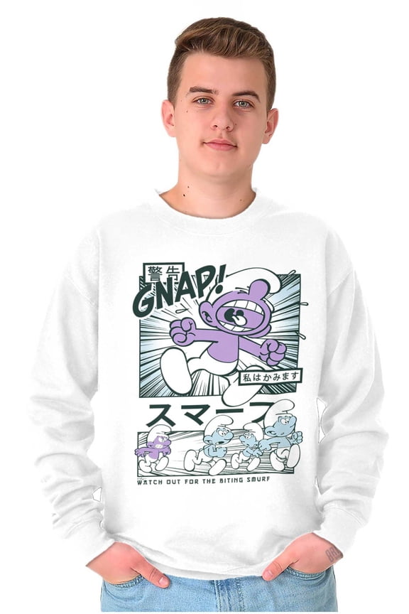 Purple Smurfs GNAP Manga Cartoon Unisex Plus Size Sweatshirt Brisco Brands 3X