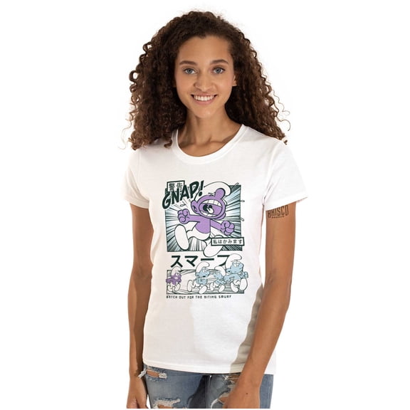 Purple Smurfs GNAP Manga Cartoon Women's T Shirt Ladies Tee Brisco Brands X