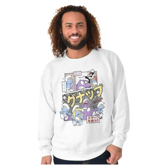 Purple Smurfs GNAP Manga Panel Sweatshirt for Men or Women Brisco Brands S