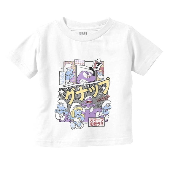 Purple Smurfs GNAP Manga Panel Toddler Boy Girl T Shirt Infant Toddler Brisco Brands 12M