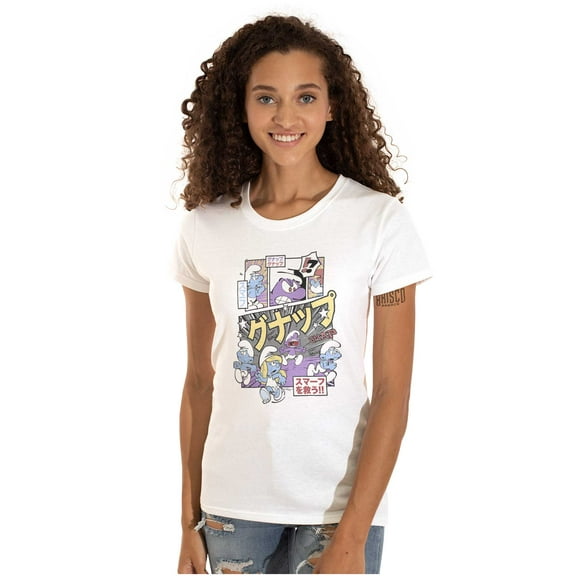Purple Smurfs GNAP Manga Panel Women's T Shirt Ladies Tee Brisco Brands M