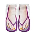thumbnail image 1 of Purple Socks 3D Pattern Manicure Print Socks Flop Funny Hidden Running Socks Women Personalized Low Cut Ankle, 1 of 1