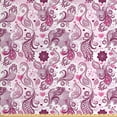 thumbnail image 1 of Ambesonne Purple Fabric by the Yard Upholstery, Romantic Birds Flowers, 3 Yards, Mauve Plum Pink, 1 of 4