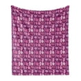 thumbnail image 1 of Purple Soft Flannel Fleece Throw Blanket, Abstract Chaotic Spotted Pattern in Purple Shades Camouflage Style Mottled Design, Cozy Plush for Indoor and Outdoor Use, 50" x 60", Multicolor, by Ambesonne, 1 of 5