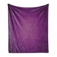 thumbnail image 1 of Purple Soft Flannel Fleece Throw Blanket, Abstract Digital Diagonal Grid Geometric Diamond Patterns Symmetric Lines Futuristic, Cozy Plush for Indoor and Outdoor Use, 50" x 60", Purple, by Ambesonne, 1 of 5