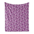 thumbnail image 1 of Purple Soft Flannel Fleece Throw Blanket, Floral Composition Damask Inspired Illustration of Nature Victorian, Cozy Plush for Indoor and Outdoor Use, 50" x 60", Purple Lilac Dark Purple, by Ambesonne, 1 of 6