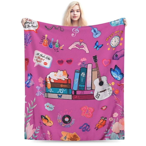 Purple Soft Throw Blanket Birthday Gift for Girl Daughter Sister 50x40