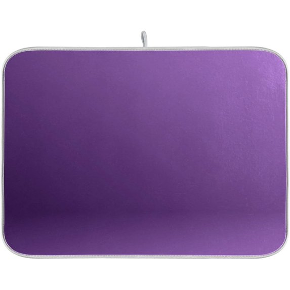 Purple Solid Color Dish Drying Mat Absorbent Reversible Dish Drainer Pad Tableware Mat for Kitchen Countertop Home Decoration, 16 x 18 Inch