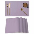 thumbnail image 1 of Purple Solid Color Placemats Set of 4, Aesthetics Contemporary Luxury Placemats for Dining Table, Place Mats for Kitchen Tabletop, Waterproof Wipeable Dining Table Mats Set, 1 of 9