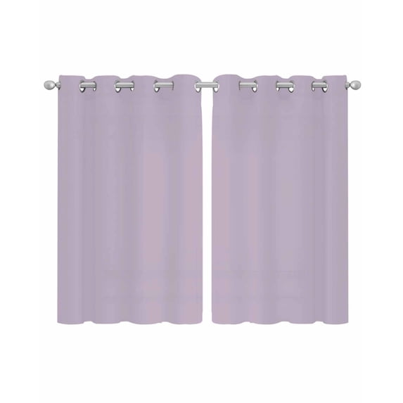 Purple Solid Color Sheer Curtains 54 Inch Length 2 Panels Set for Living Room/Bedroom, Aesthetics Contemporary Luxury Kitchen Curtains Grommet Semi-Sheer Curtains Drapes Window Treatments 42"x54"x2