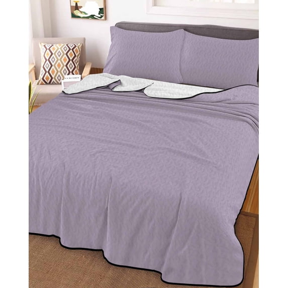 Purple Solid Color Twin Size Down Alternative Comforter, Lightweight Comforter Quilt Bedding Set with Pillow Shams Aesthetics Contemporary Luxury All Seasons Bed Comforter Duvet Insert 68"x86"