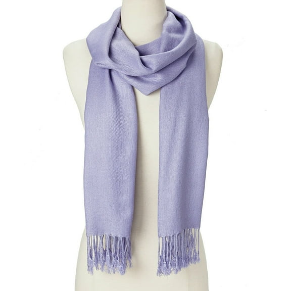 Purple Solid Scarfs for Women Fashion Warm Neck Womens Winter Scarves Pashmina Silk Scarf Wrap with Fringes for Ladies by Oussum