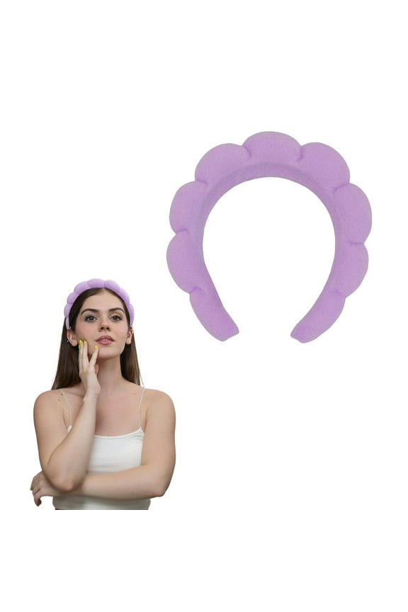 Headband, Soft Terry Towel Makeup Headband, Puffy Sponge Skincare Facial Headband for Women (1 Count, Pack of 1)