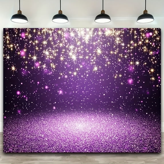 Purple Sparkling Drill Backdrop Purple Glitter Bokeh Sparkle Diamond Women Girls Birthday Tea Party Prom Banner Photography Background Photo Shoot Props Decoration