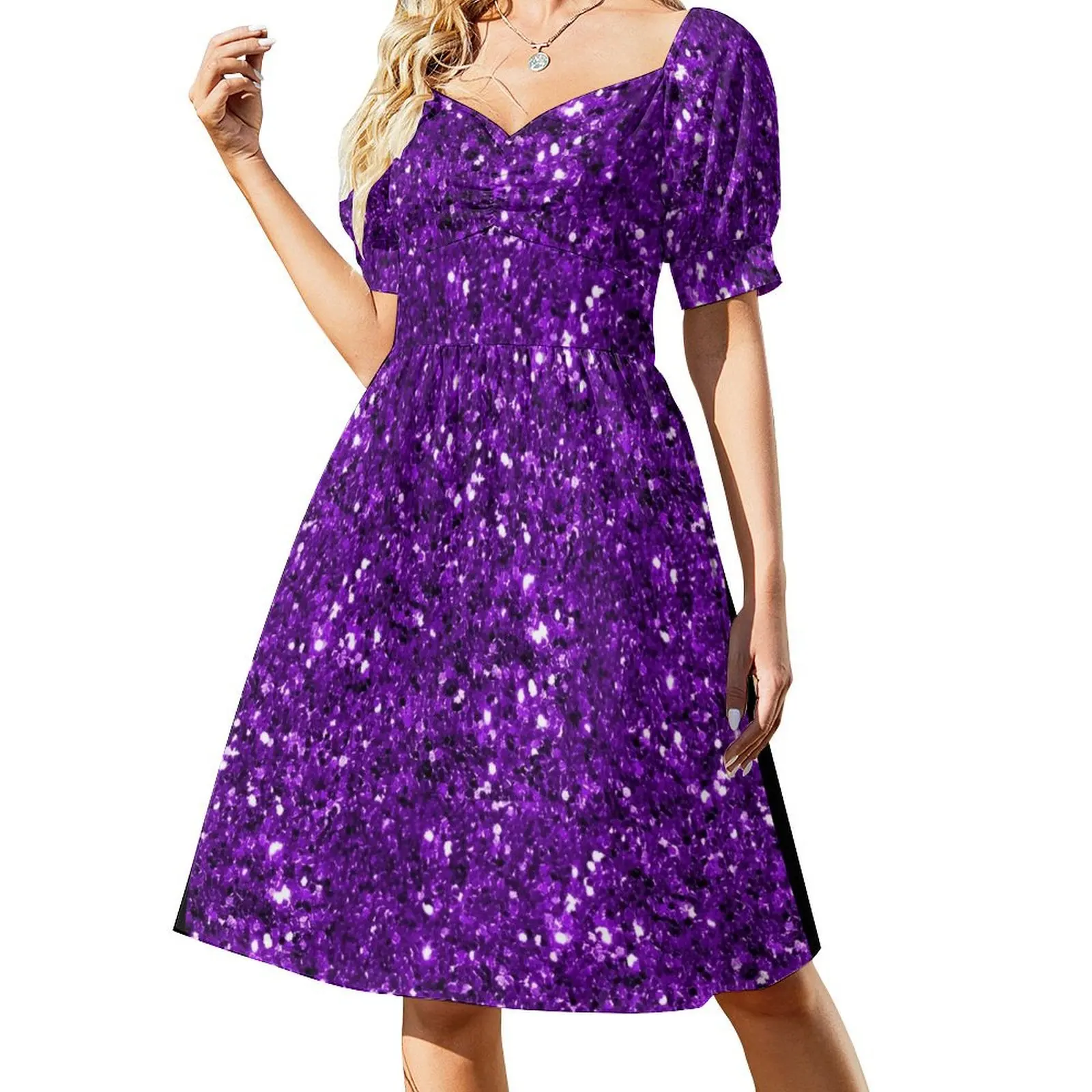 Glitter Mask Sleeveless Loose Casual Dress