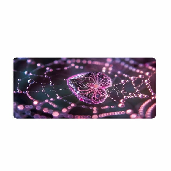 Purple Spider Web Design Mouse Pad 31.5 x 11.82 inches Rubber Surface for Office Desk and Gaming Setup