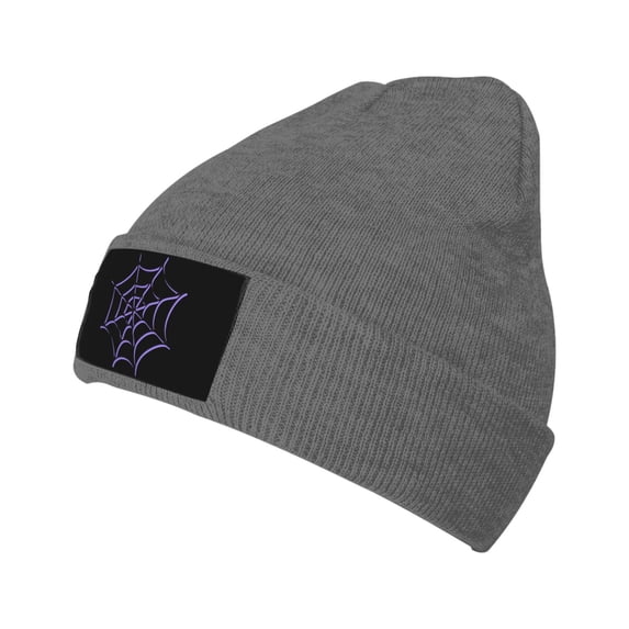 Purple Spider Web Knit Beanie Acrylic Knitted Hat Men Beanie Winter Warm Beanies Women Casual Skullies Outdoor