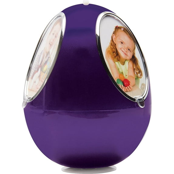 Purple Spinning Easter Egg 2" x 3" Oval Picture Frame