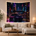 thumbnail image 1 of Purple Sports Car Beneath a Neon City Walkway, Moody Digital Art for Car Enthusiasts, Urban Night Wall Art, Housewarming Gift, Tapestry Wall Hanging for Bedroom and Studio, 1 of 7