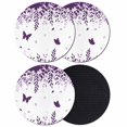 thumbnail image 1 of Purple Spring Botanical Coasters Set of 4, Absorbent Coasters for Drinks, Weeping Eucalyptus Butterfly Coaster for Desk Coffee Table Protection, Home Decor House Warming Gifts 4", 1 of 8