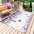 thumbnail image 1 of Purple Spring Botanical Outdoor Rug 3x5 Ft, Non Slip Washable Area Rug, Weeping Eucalyptus Butterfly Patio Rugs Carpet Runner, Large Floor Mat for Indoor/Outdoor Deck Porch Camping, 1 of 8