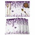 thumbnail image 1 of Purple Spring Botanical Placemats Set of 4, Weeping Eucalyptus Butterfly Placemats for Dining Table, Place Mats for Kitchen Tabletop, Waterproof Wipeable Dining Table Mats Set, 1 of 9