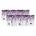 thumbnail image 1 of Purple Spring Botanical Valances for Windows, Decorative Rod Pocket Window Valance Curtains, Weeping Eucalyptus Butterfly Short Curtain Drapes for Kitchen/Living Room, 2 Panels, 54" W x 18" L, 1 of 8