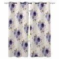 thumbnail image 1 of Purple Spring Floral Blackout Curtains for Bedroom, Farmhouse Flowers Modern Art Thermal Insulated Kitchen Drapes with Grommets, Light Blocking Window Treatment, 2 Panels 52" x 72", 1 of 7