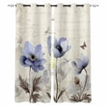 thumbnail image 1 of Purple Spring Floral Blackout Curtains for Bedroom/Living Room, Thermal Insulated Kitchen Curtains, Vintage Botanical Retro Art Grommet Darkening Window Treatment Drapes 27.5"x39"x2, 1 of 8