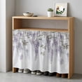 thumbnail image 1 of Purple Spring Floral Cabinet Curtain 35"Wx35"L,Dustproof Under Sink Skirt with Self Adhesive Tape,Summer Botanical Weeping Vintage Cabinet Curtain Cover for Kitchen Sink,Bathroom Vanity,Laundry Room, 1 of 9