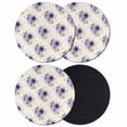 thumbnail image 1 of Purple Spring Floral Coasters Set of 4, Absorbent Coasters for Drinks, Farmhouse Flowers Modern Art Coaster for Desk Coffee Table Protection, Home Decor House Warming Gifts 4", 1 of 8