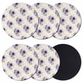 thumbnail image 1 of Purple Spring Floral Coasters Set of 6, Absorbent Coasters for Drinks, Farmhouse Flowers Modern Art Coaster for Desk Coffee Table Protection, Home Decor House Warming Gifts 4", 1 of 8