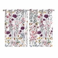 thumbnail image 1 of Purple Spring Floral Kitchen Curtains 72 Inch Length, Vintage Botanical Colorful Elegant Grommet Top Bedroom Living Room Curtains, Light Filtering Cafe Curtain Drapes 2 Panels Set 104''x72'', 1 of 9