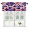 thumbnail image 1 of Purple Spring Floral Kitchen Valances for Windows 60x18 Inch Kitchen Curtains Valances Rod Pocket Flowers Summer Botanical Abstract Art Bathroom Window Valances for Window Treatment Decor, 1 of 6