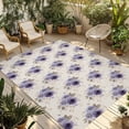 thumbnail image 1 of Purple Spring Floral Outdoor Rug for Patio/Deck/Porch, Non-Slip Large Area Rug 6 x 9 Ft, Farmhouse Flowers Modern Art Indoor Outdoor Rugs Washable Area Rugs, Reversible Camping Rug Carpet Runner, 1 of 8