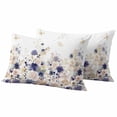 thumbnail image 1 of Purple Spring Floral Outdoor Waterproof Pillow Covers, Elegant Pastoral Flowers Watercolor Decorative Rectangle Throw Pillowcase Sofa Cushion Sham for Patio/Couch/Chair, 20"x12" 2 Pack, 1 of 8