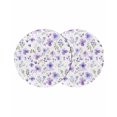 thumbnail image 1 of Purple Spring Floral Round 13 Inch Placemats Set of 2, Pastoral Botanical Watercolor HeatResistant Non Slip Place Mats for Dining Table, Wipeable Braided Kitchen Table Mats for Housewarming, 1 of 9