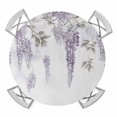 thumbnail image 1 of Purple Spring Floral Round Tablecloth for 36-44 Inch Tables,Fitted Table Cover with Elastic Edge,Summer Botanical Weeping Vintage Waterproof Outdoor Table Cloth Protector for Patio Garden Dinner, 1 of 9